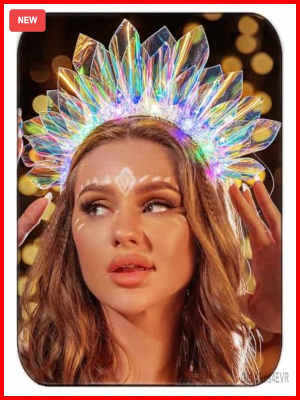 Light Up Crown Headband LED Rave Headpiece 3 Flashing Modes Party Costume